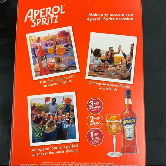 New Aperol Spritz Cocktail Glasses Set Of 2 - Picture 6 of 14